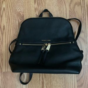 Small Black Leather Michael Kors Backpack